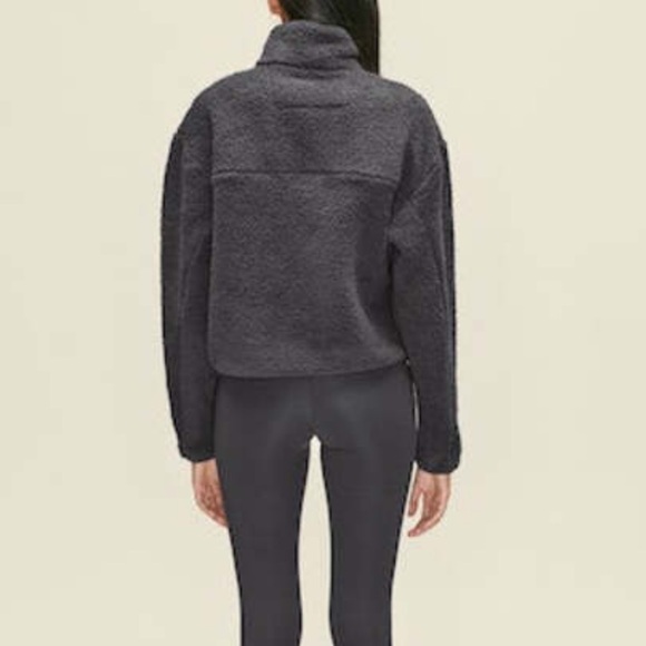 Girlfriend Collective Half Zip Sherpa Jacket Moon Gray - Picture 2 of 2